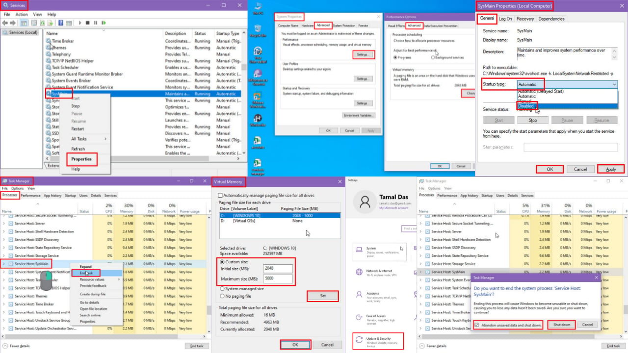 Service Host SysMain High Memory